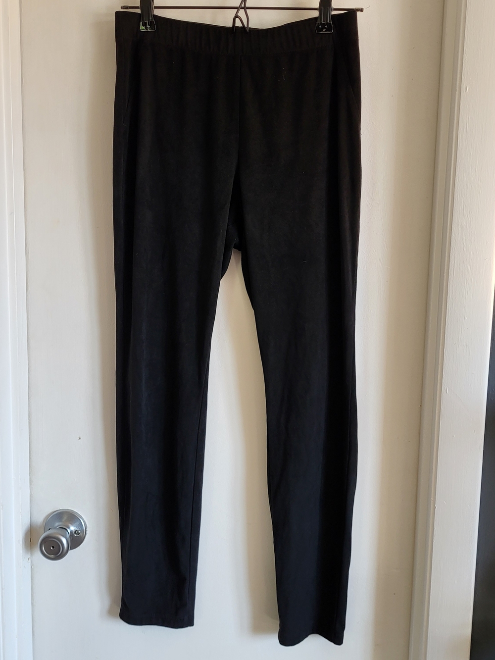 Juniors Micro-suede Black Slim Leggings
